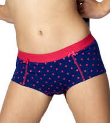 Boobs & Bloomers Stretch Cotton Short - Blue/Red Spot